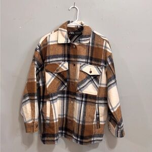 Zara Brown Plaid Shacket